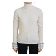 Ivory Turtleneck Uldblanding Sweater