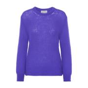 Blød Strik Pullover i Violet