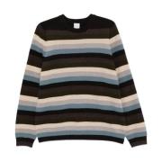 Stribet Lammeuld Rund Hals Sweater