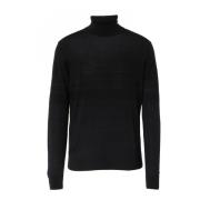 Broderet Ørn Uld Sweater Sort