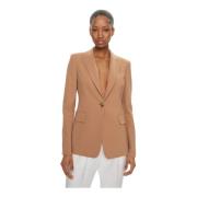 Brun Blazer Jakke Stretch Stof