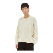 Chunky Knit V-Neck Logo Sweater