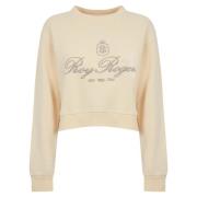 Bomuld Creme Broderet Sweatshirt