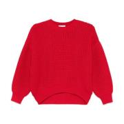 Jacquard Waffle Cropped Sweater