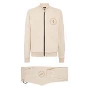 Casual Beige Tracksuit Set