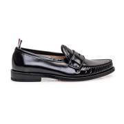 Sorte Læderloafers Slip-On Stil