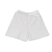 Geometrisk Strik Shorts High Rise Hvid/sort