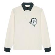 Hvid bomulds polo shirt med G patch