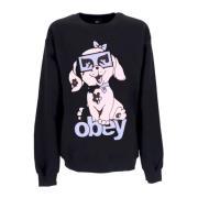 Sort Crew Neck Sweatshirt Hvalp