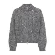 Grå Ribstrik Sweater