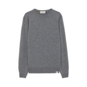 Grå Uld Kashmir Pullover Sweatshirt