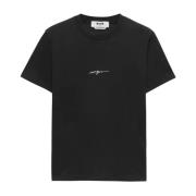 Sort Bomuld Logo Print Crew Neck T-shirt