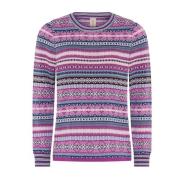 Stribet Jacquard Pullover i Dewberry