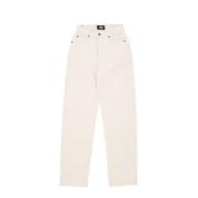 Ecru Denim Wide Leg Jeans