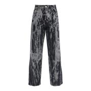 Marmor Effekt Tie-Dye Wide Leg Jeans