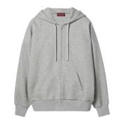 Heather Grey Hoodie med lynlås