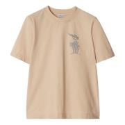 Beige Bomuld Jersey T-shirt Polo