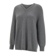 Kashmir Uld Maxi Sweater Grå