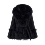 Eco Fur Tweed Jakke med Faux Fur