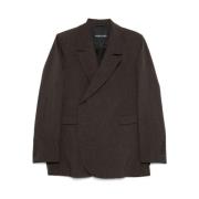 Auburn Brown Blazer med Off-Center Knap