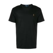 Broderet Slim Fit Bomulds T-shirt