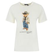 Bomuld Jersey Polo Bear Print T-shirt