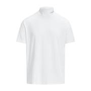 Mock Neck Logo T-Shirt Hvid Kortærmet