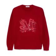 Rød Ribstrikket Crew Neck Sweater