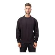 Sort Bomuld Rundhals Broderet Sweater