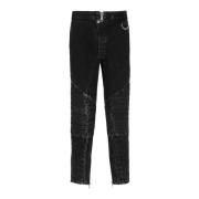 Ribbet bomulds slim-fit jeans