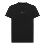 Sort Bomuld Jersey T-Shirt med Logo