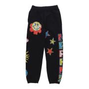 Sort Mosaik Smiley Sweatpants