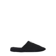 Shearling Slippers med Logo Tab