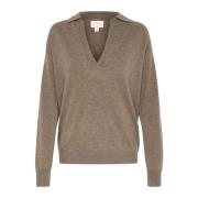 Kaffe Kvarts Melange Polo Pullover Sweater