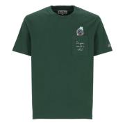 Grøn Bomuld Crew Neck T-shirt