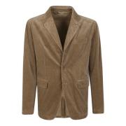 Beige Corduroy Blazer Jakke