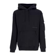 Sort Engineered Fleece Hoodie Langærmet