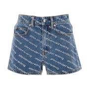 Stilfulde trykte denim shorts