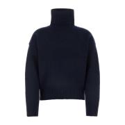 Navy Blue Wool Blend Sweater