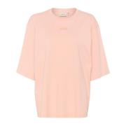 Broderet Tee Top Peach Whip