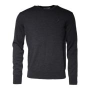 Mørkegrå Uld Crew Neck Sweater