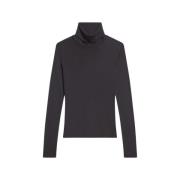 Ribbet Turtleneck Bomuld Modal Top