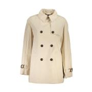 Beige Bomuld Trenchcoat med Justerbare Manchetter