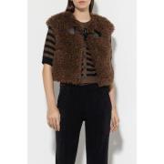 Faux Fur Vest med Dekorativ Lukning