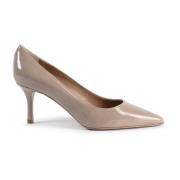 Elegant Patent Læder Pumps Beige