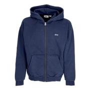 Zip Hoodie Fleece Pigment Navy Sweatshirt