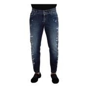 Blå Vask Slim Fit Jeans