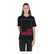 Blomstret Logo Bomulds T-Shirt