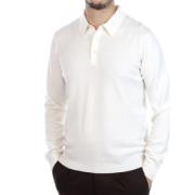 Uld Cashmere Polo Skjorte Hvid