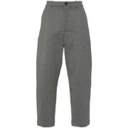 Grå Twill Tapered Leg Bukser